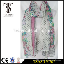 Neue muslimische hijab 100% Polyester Schal Seide fühlen sich wie bunte Blumen Schals